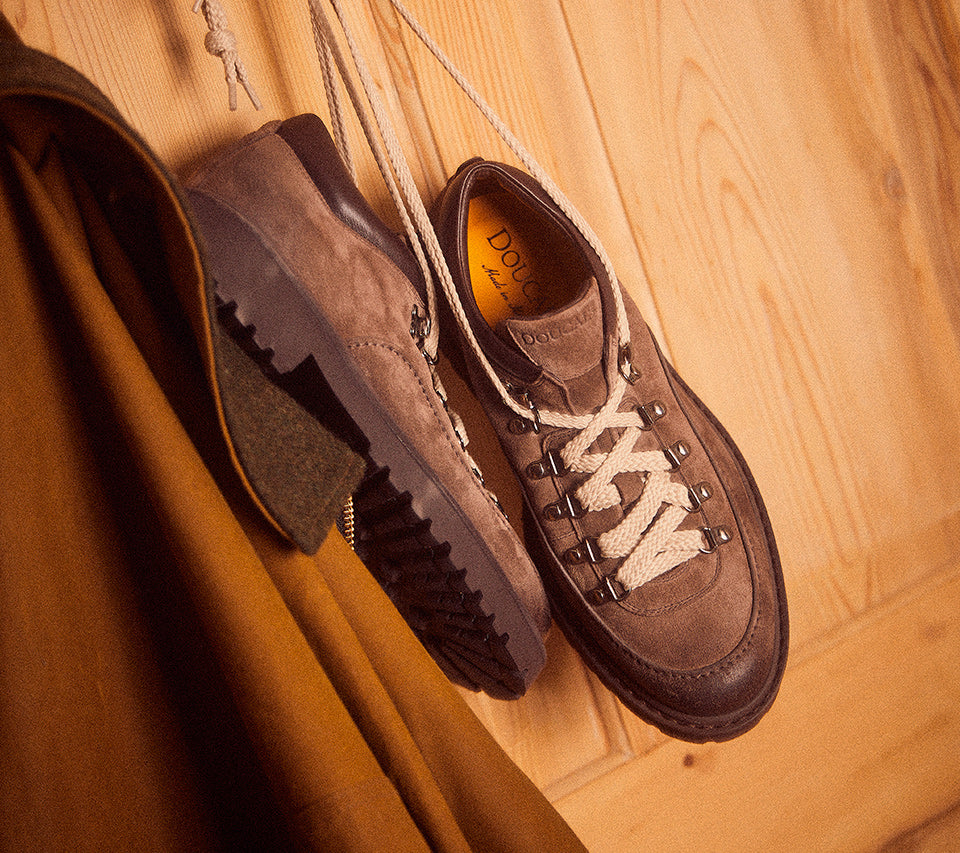 Brown suede lace-up with hooks