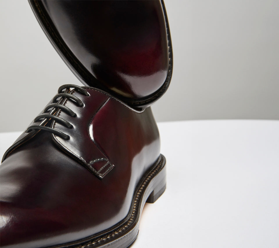 Stringata Derby da uomo in pelle | burgundy - Doucal's