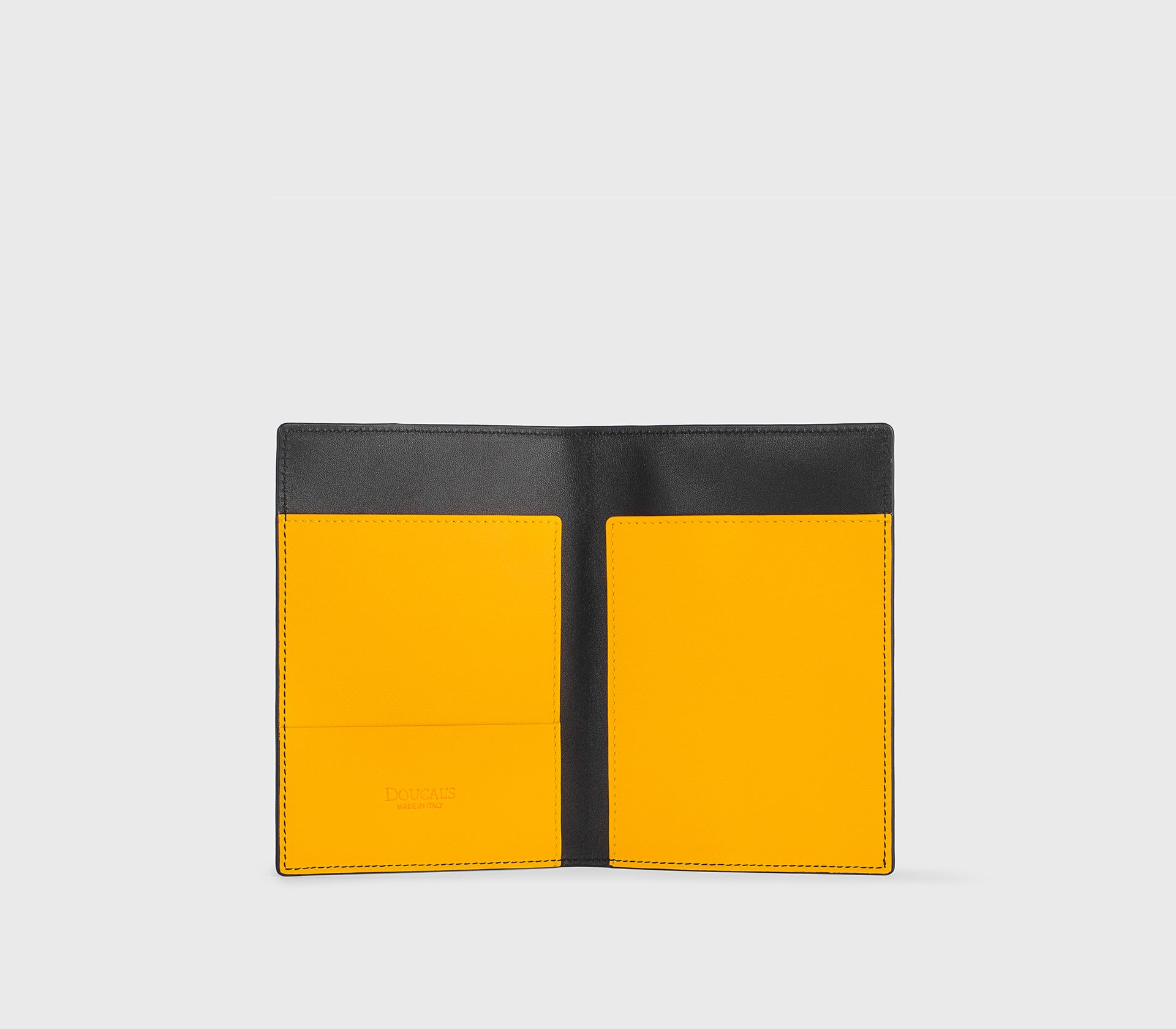 Passport holder in black leather