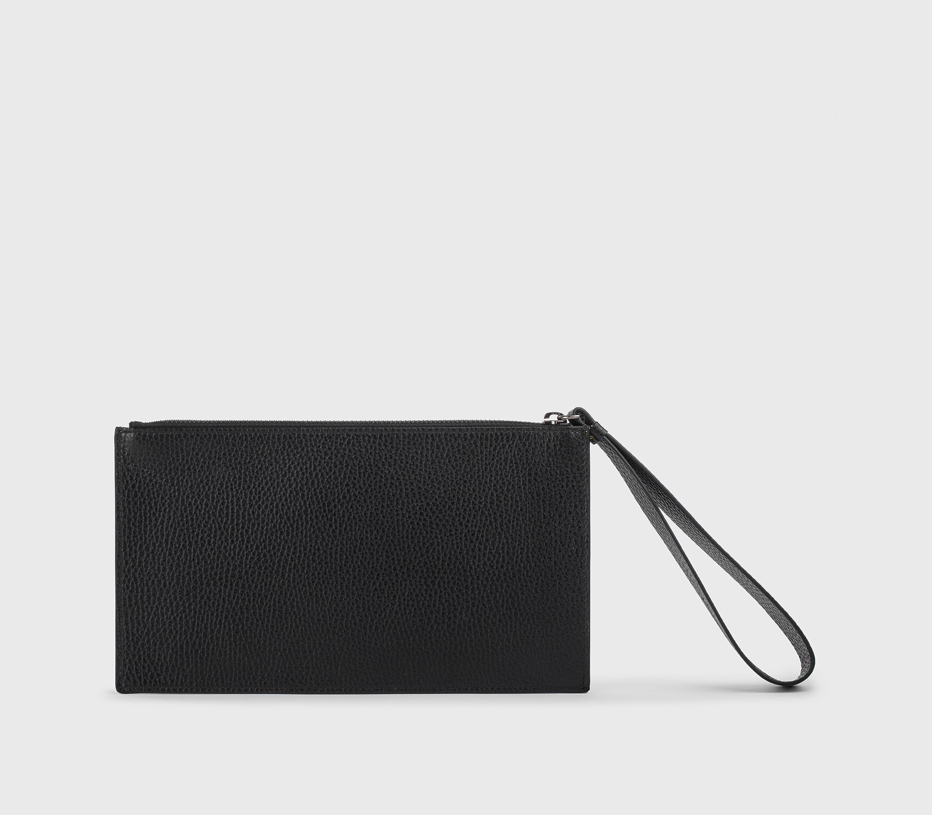 Credit card holder in black tumbled leather