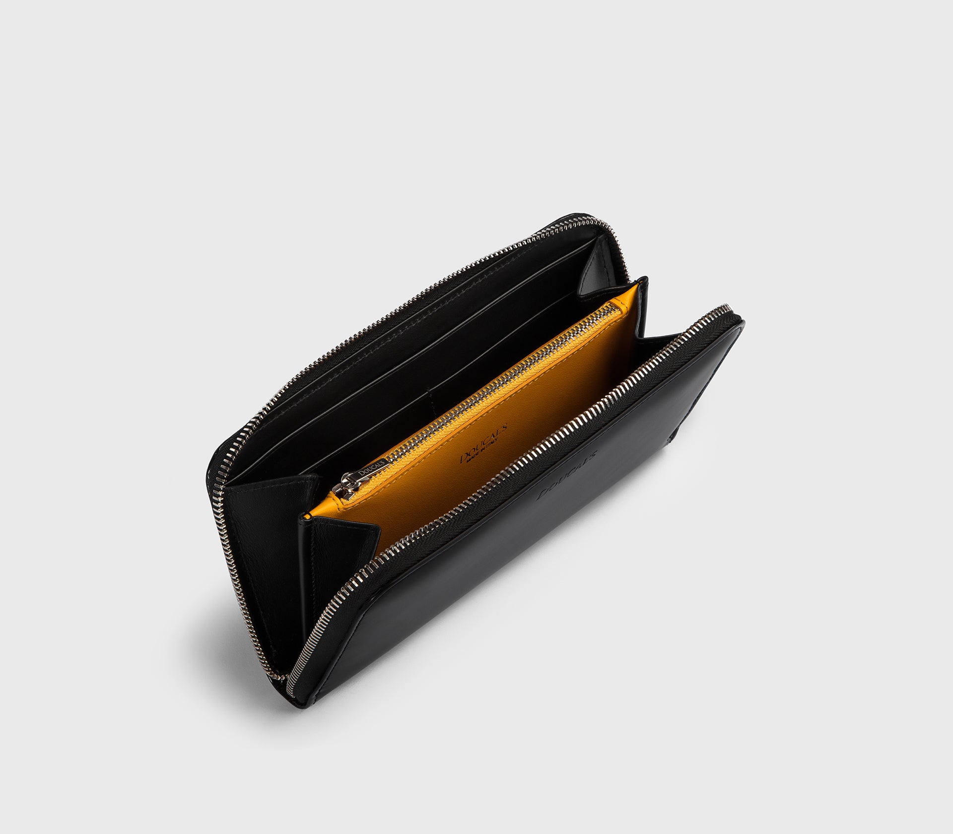 Black leather continental wallet