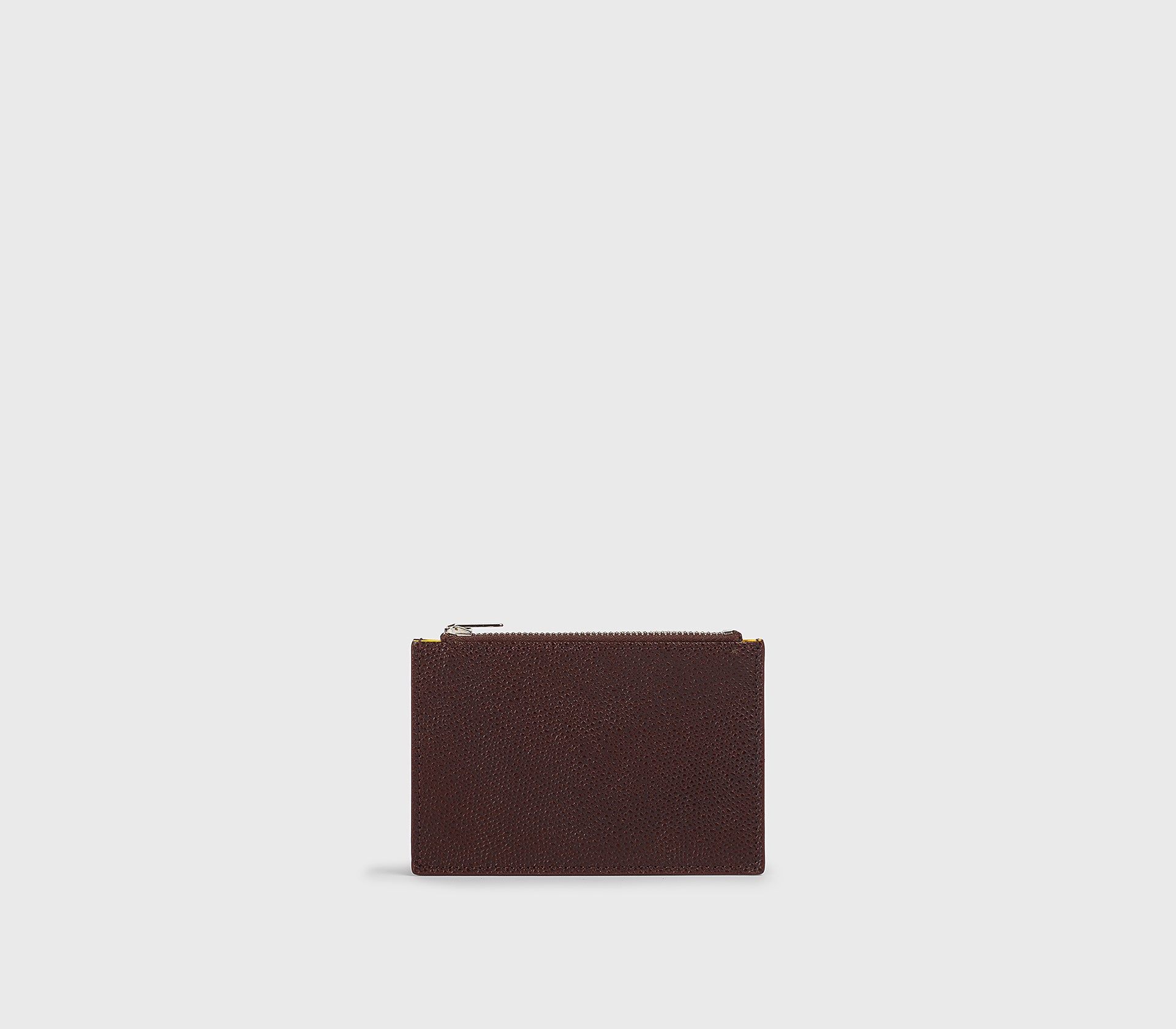 Burgundy Palmellato leather zip-up card holder