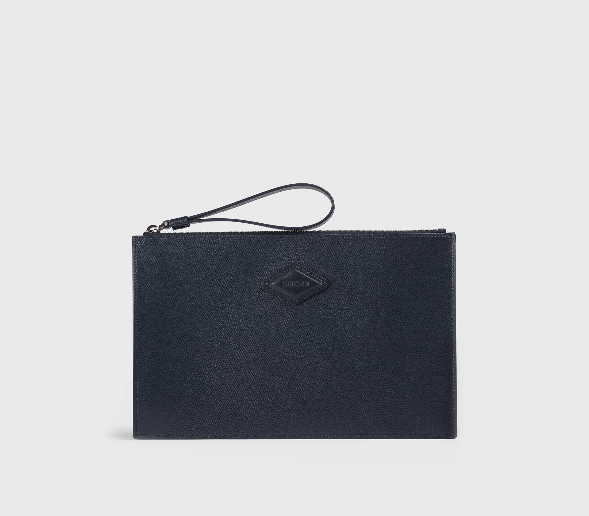 Pochette porta documenti in pelle palmellata blu