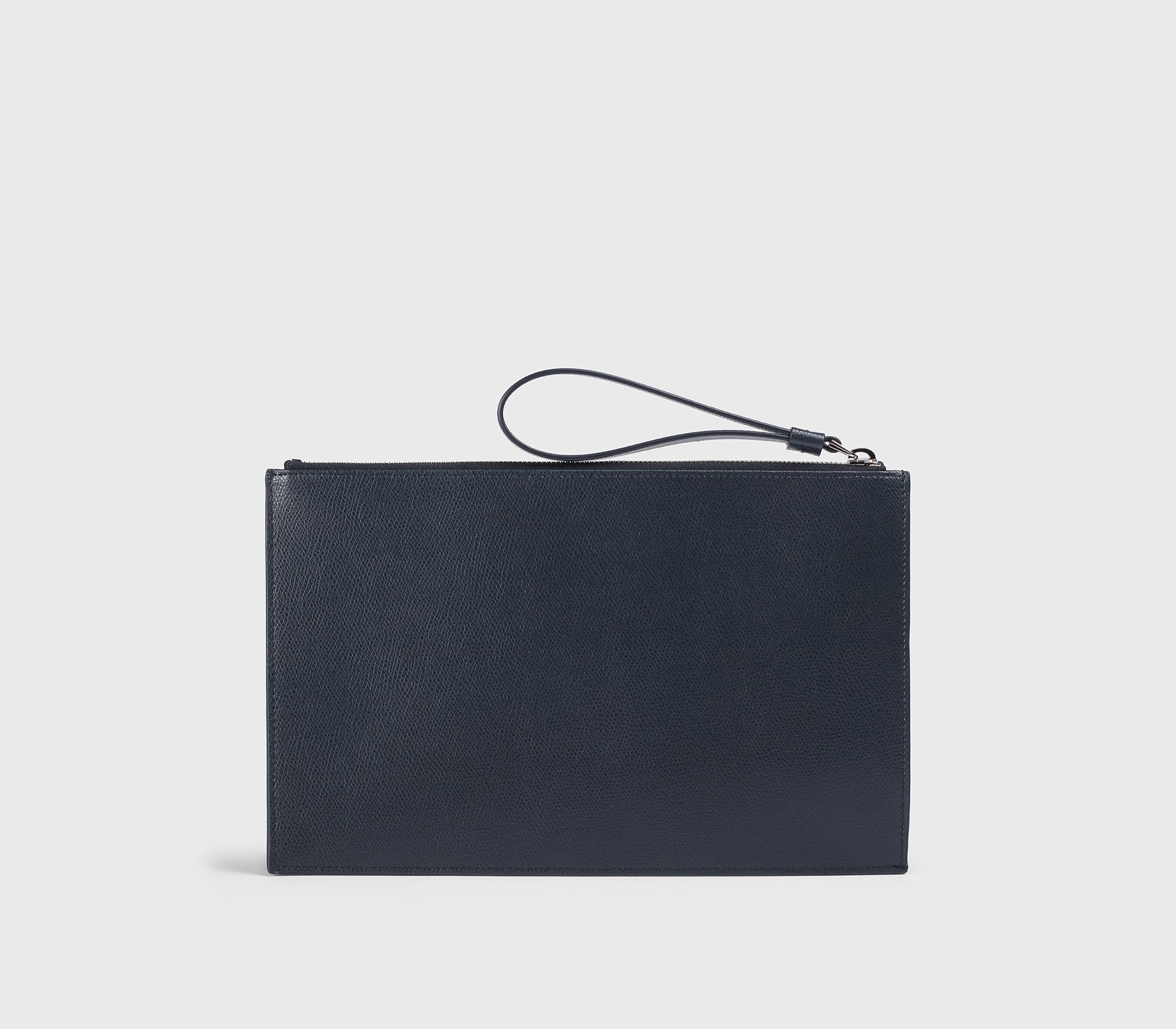 Pochette porta documenti in pelle palmellata blu