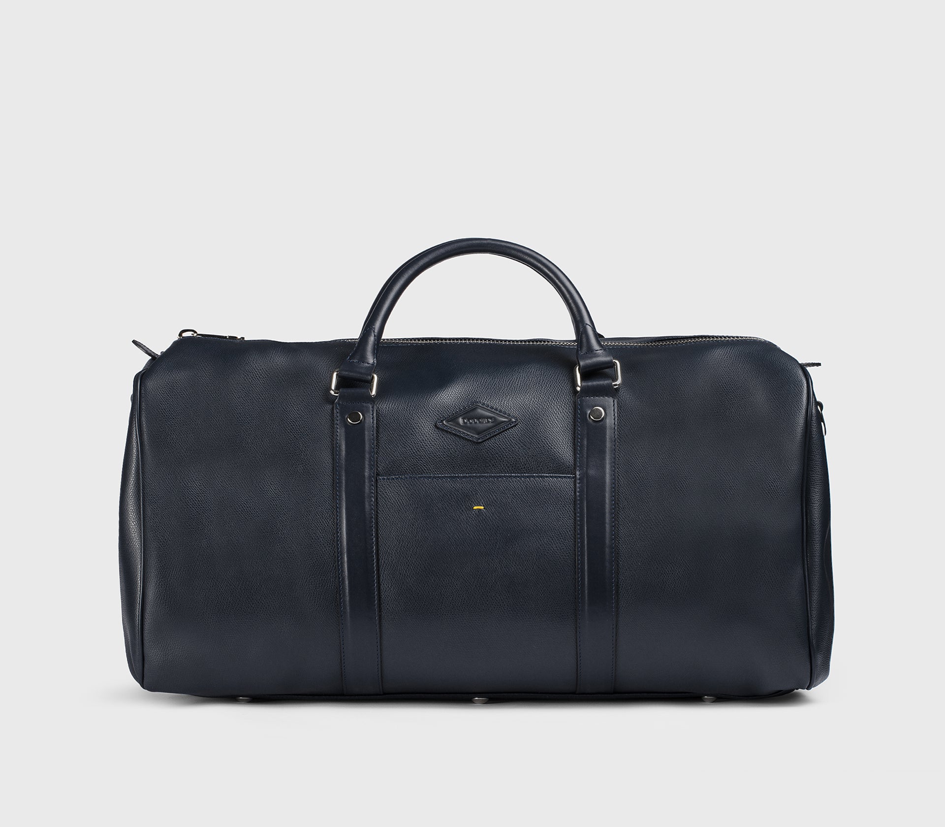 Weekender aus blauem gekrispeltem Leder