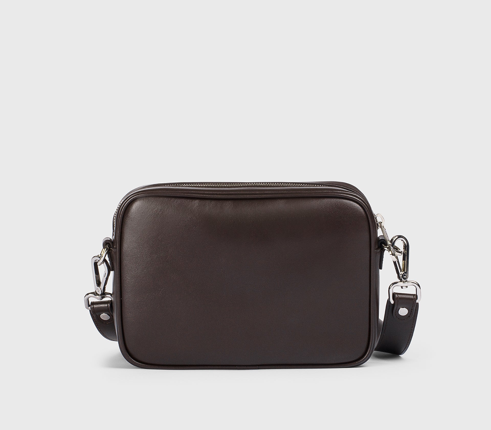 Borsa messenger in pelle con dettaglio matelassé cacao