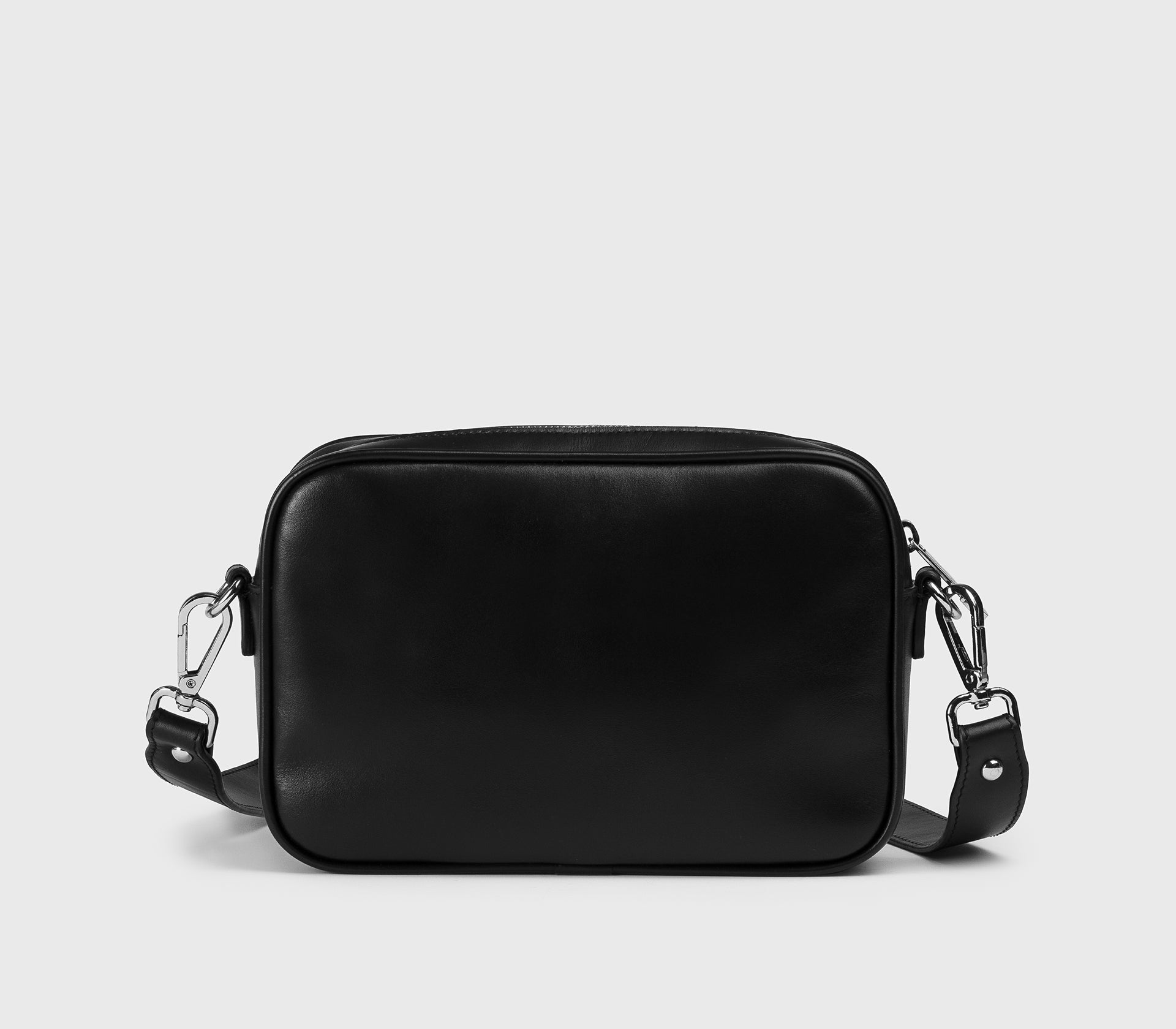 Borsa messenger in pelle con dettaglio matelassé nera