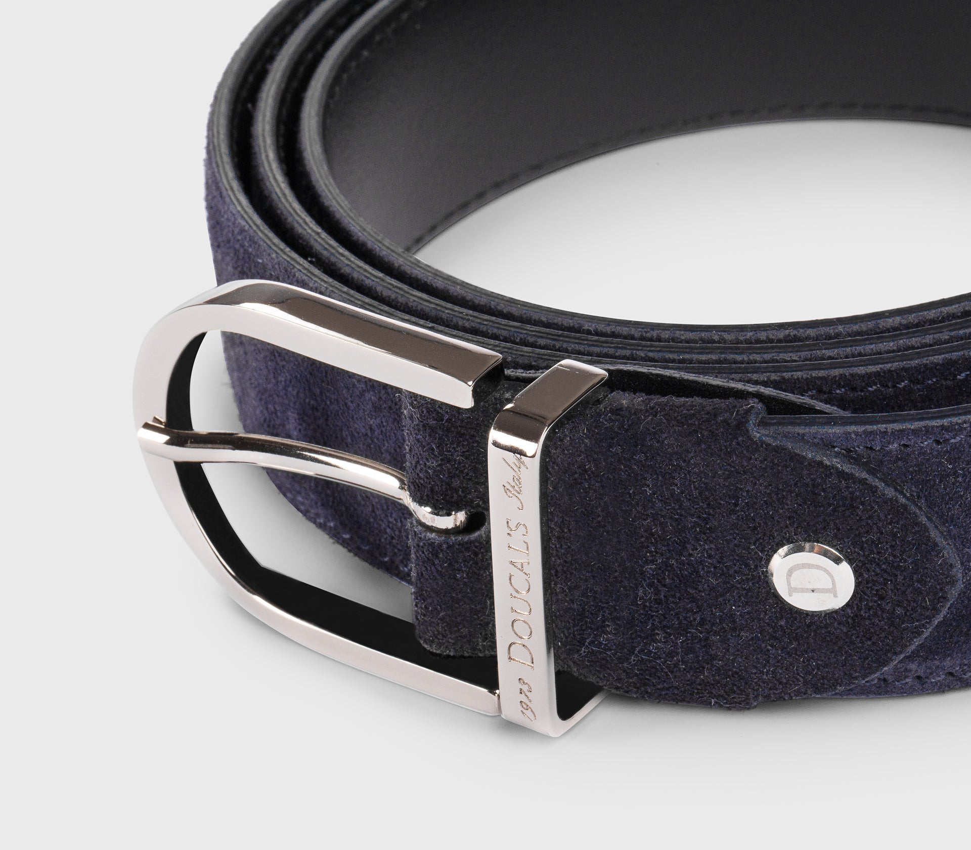 Ceinture réglable en daim bleu