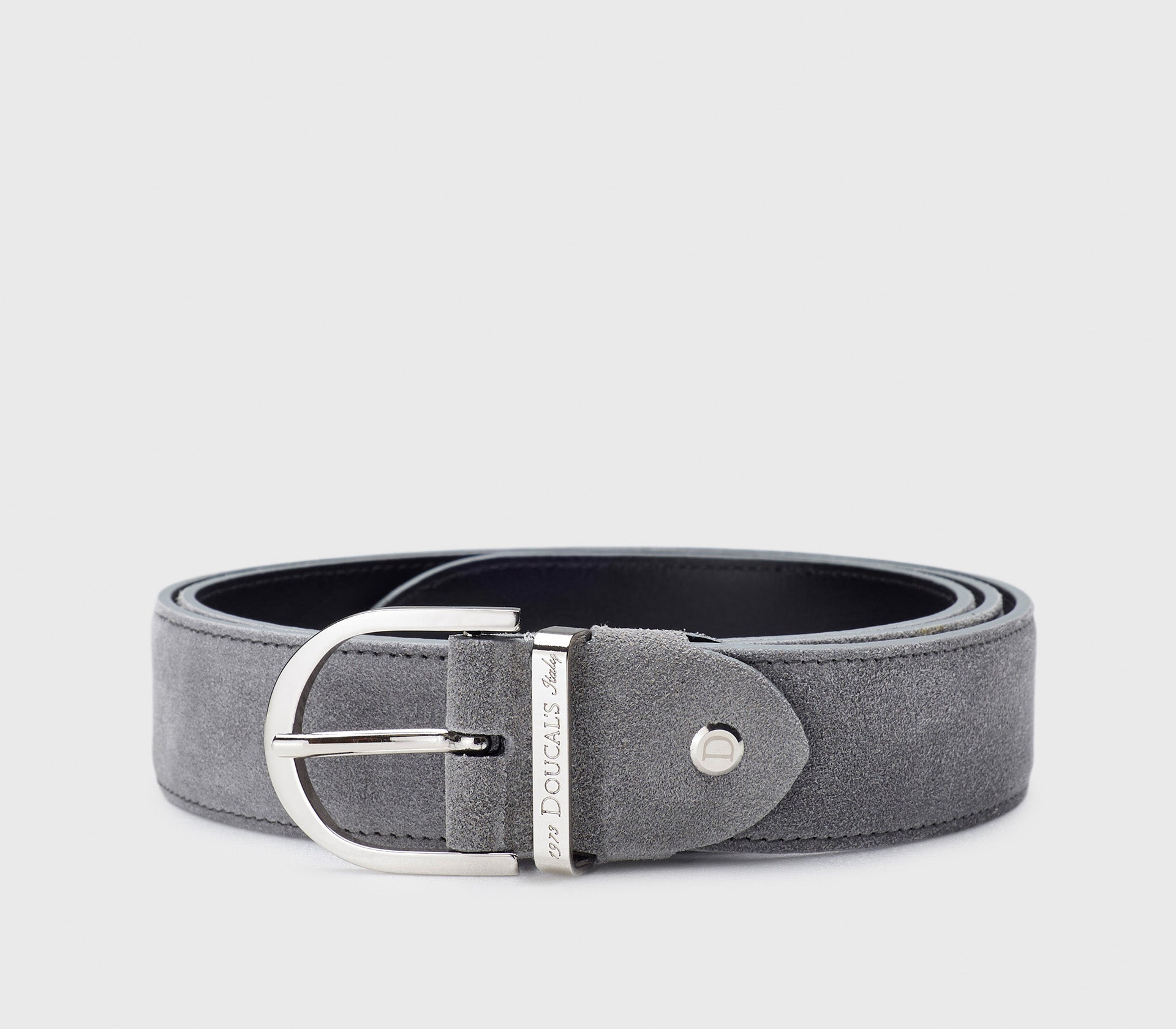 Ceinture réglable en daim gris