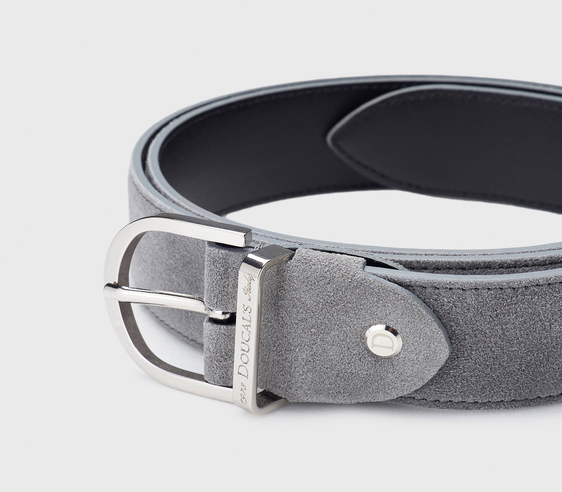 Ceinture réglable en daim gris