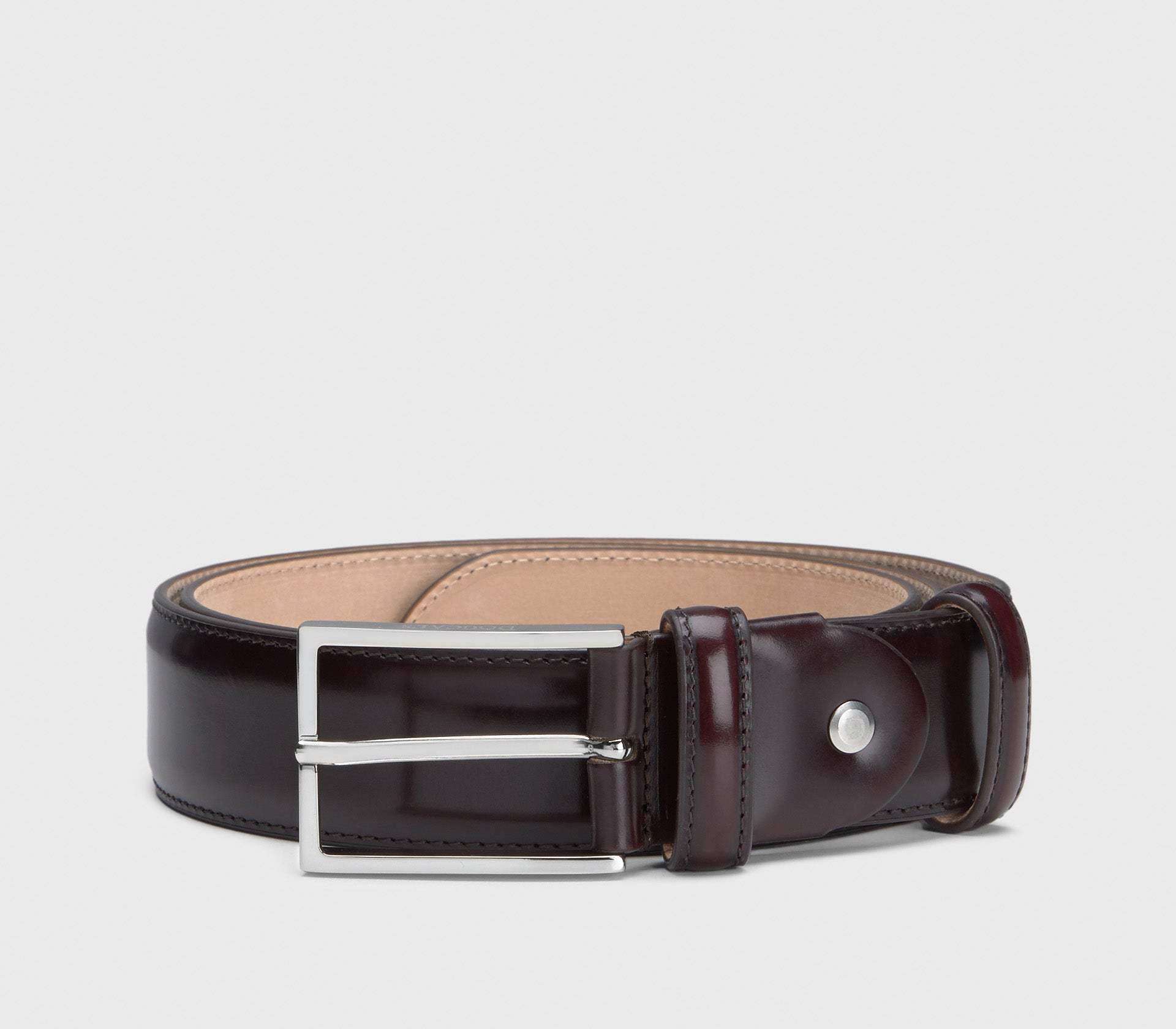 Ceinture réglable en cuir bordeaux