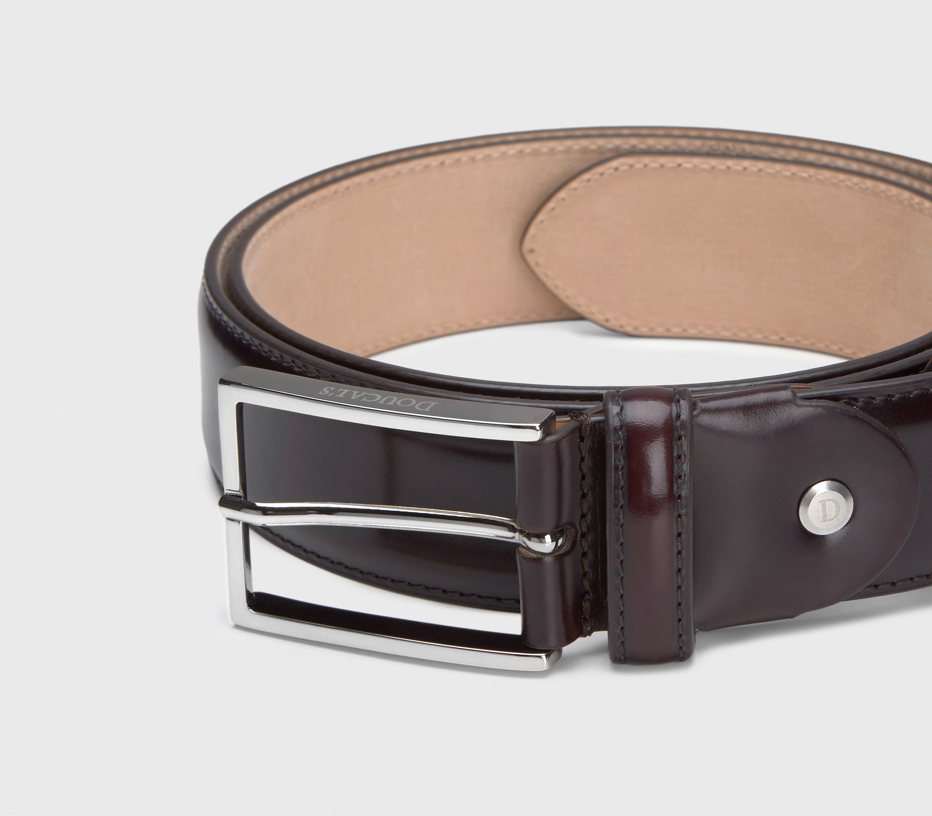 Ceinture réglable en cuir bordeaux