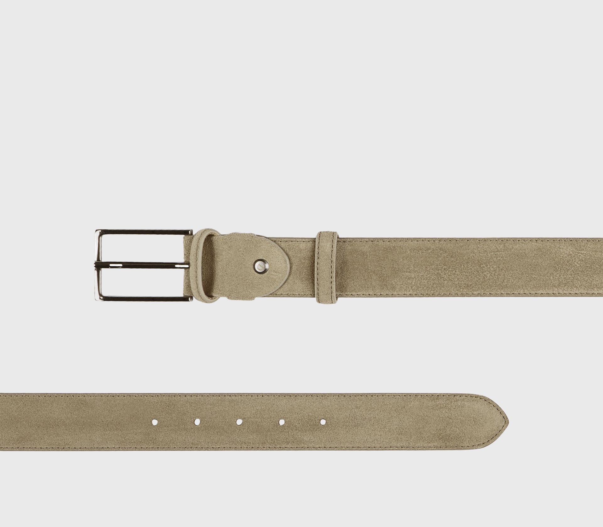 Ceinture en daim sable avec boucle carrée