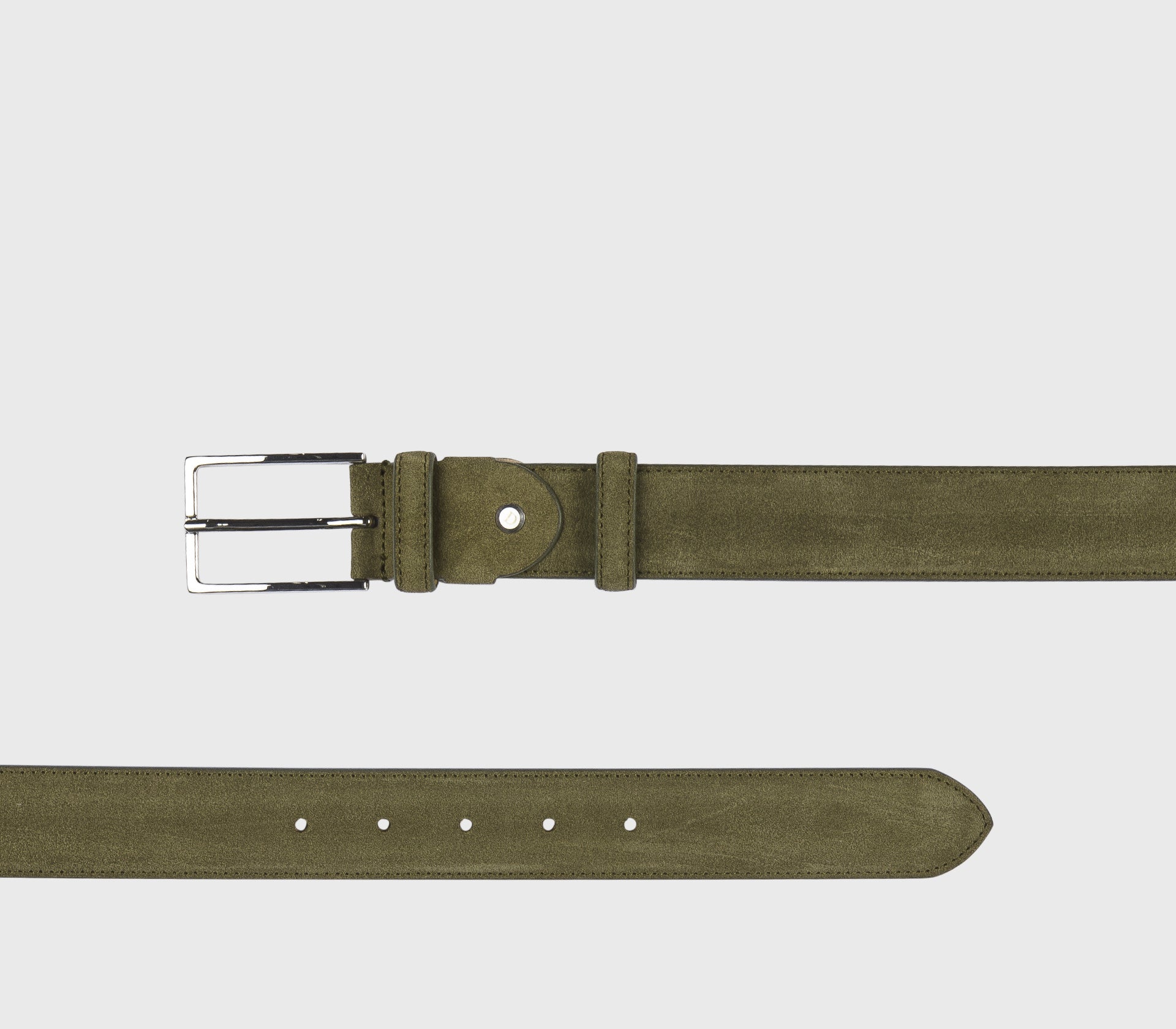 Ceinture en daim vert avec boucle carrée