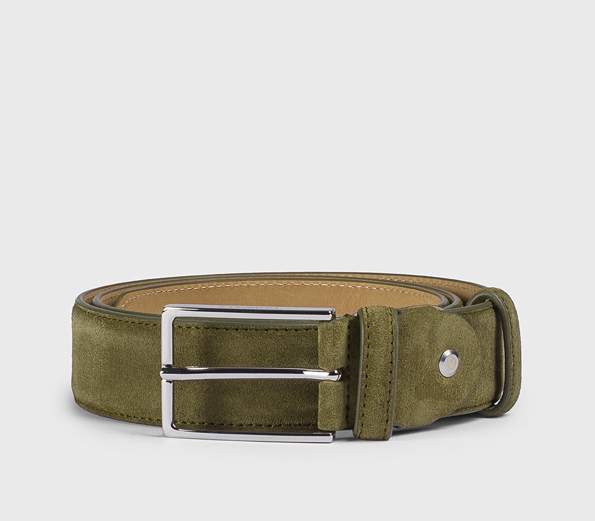 Ceinture en daim vert avec boucle carrée