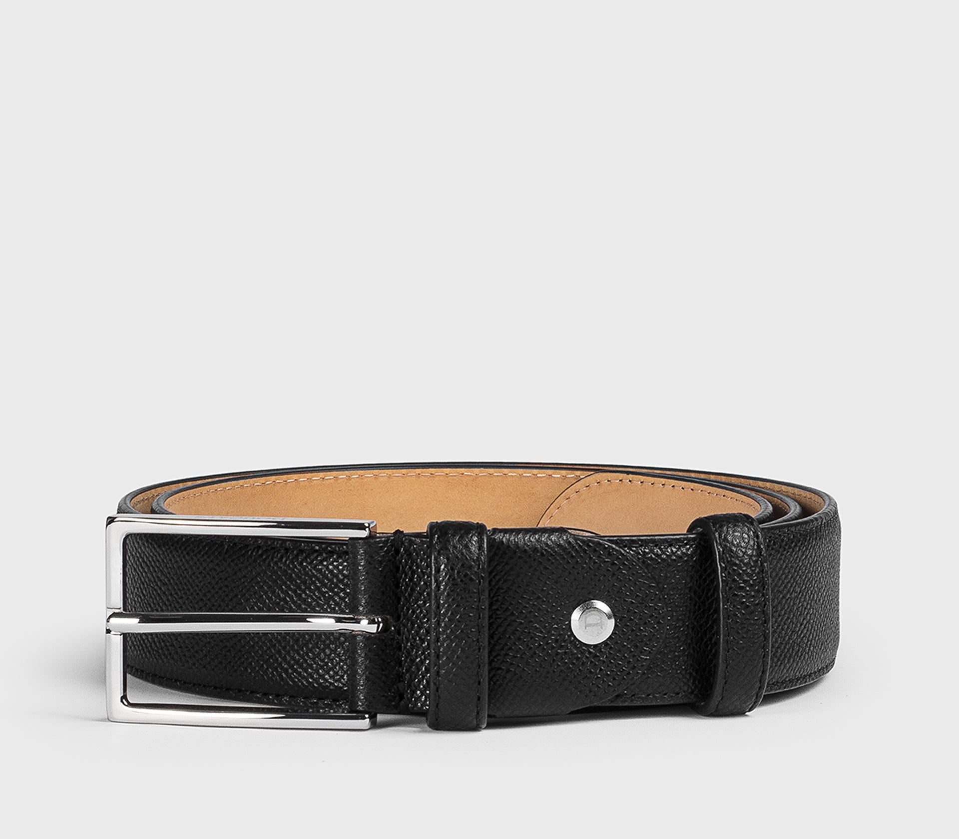 Men’s black adjustable Palmellato leather belt