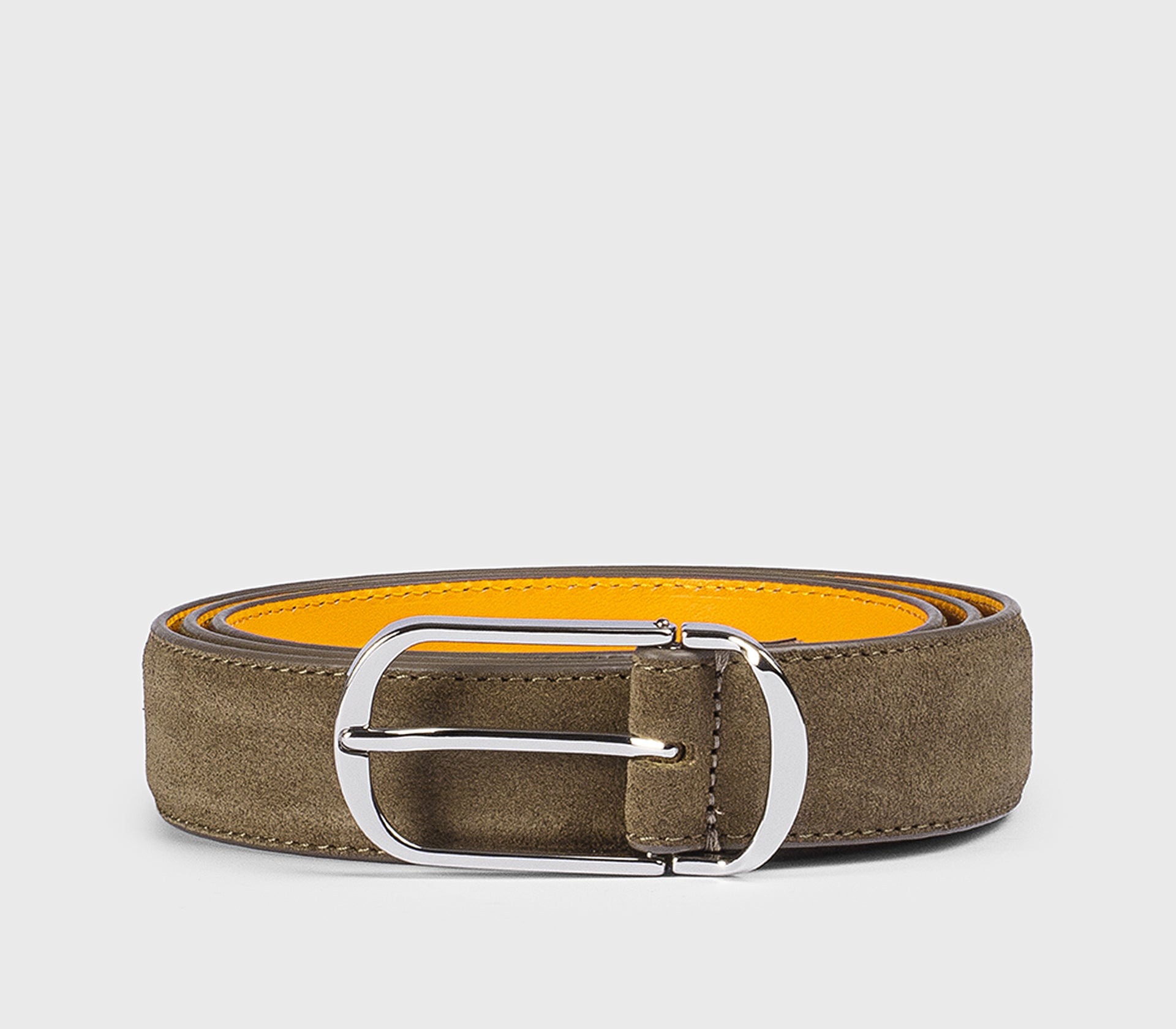 Ceinture en daim cacao avec boucle arrondie