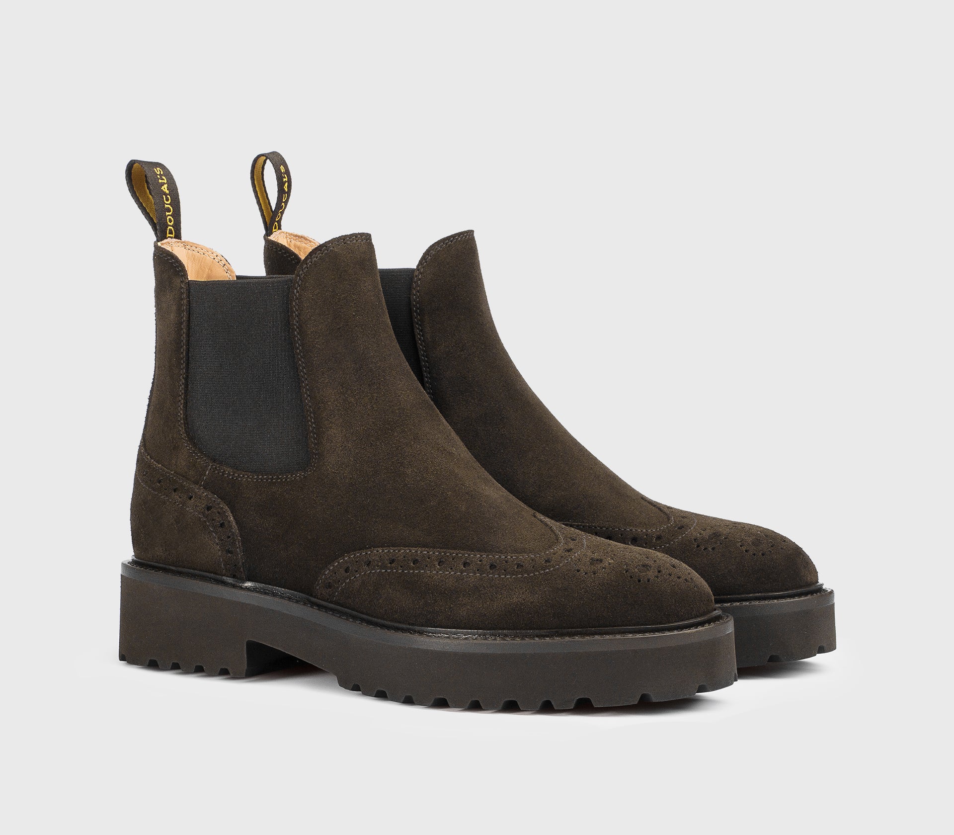 Brown suede dovetail ankle boot