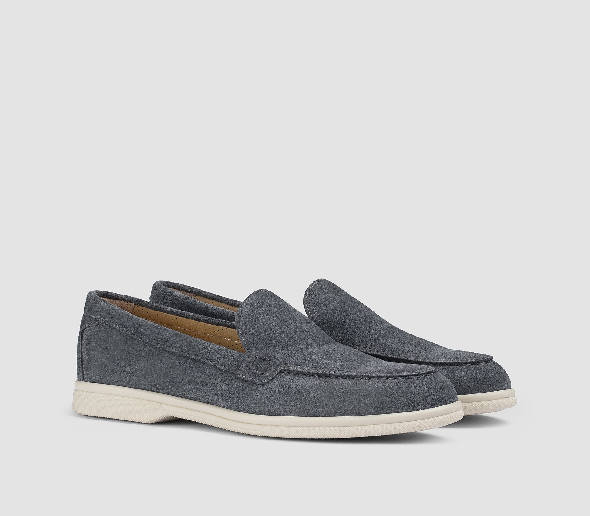 Mocassin en daim bleu haven