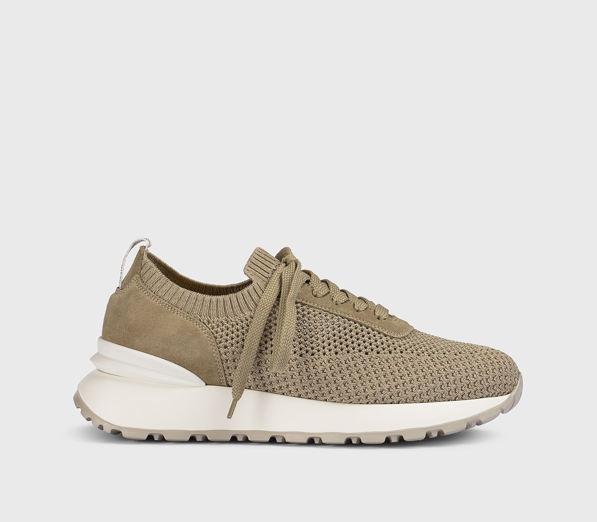 Sneaker in tessuto tecnico beige