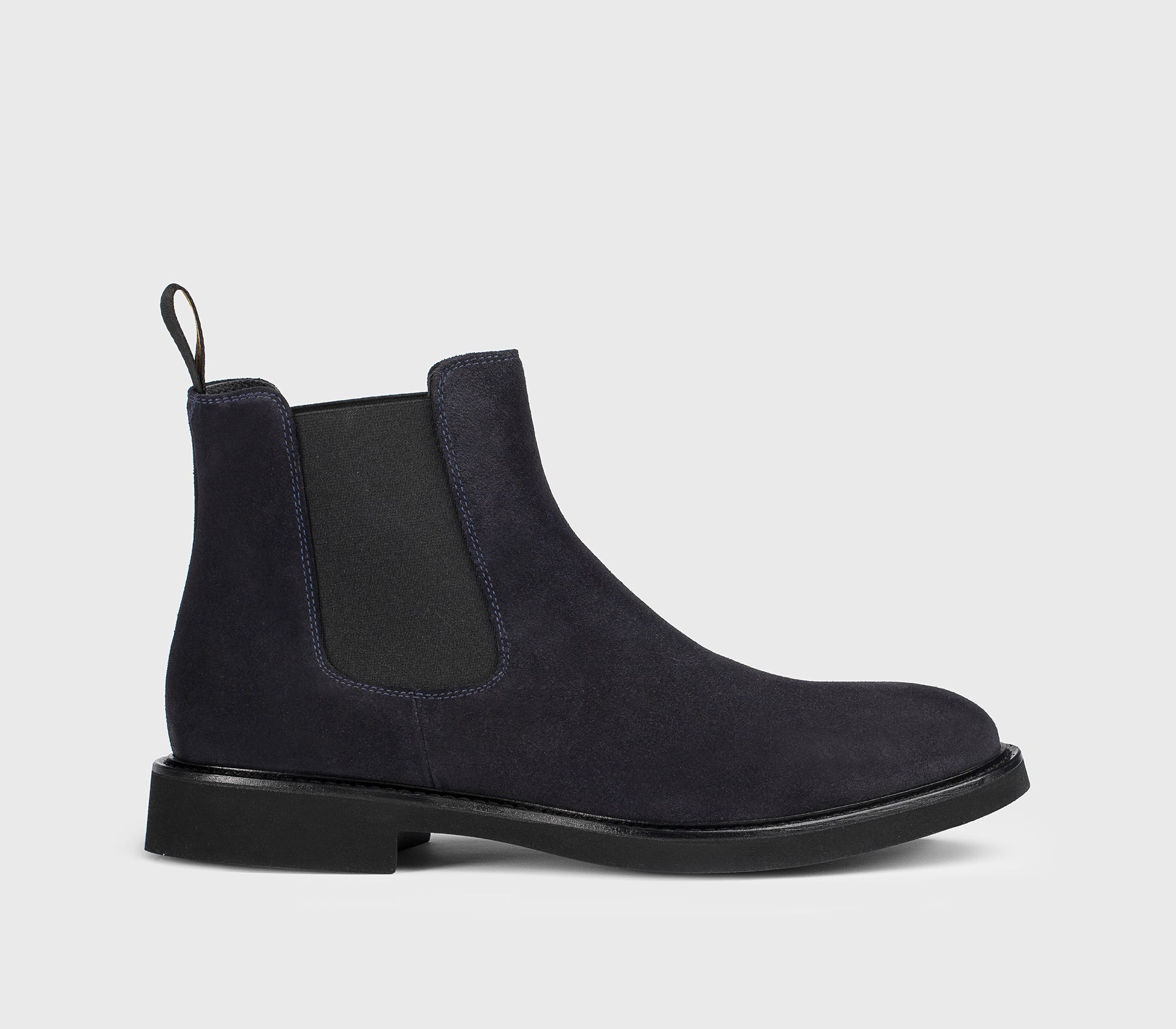 Blue suede ankle boot