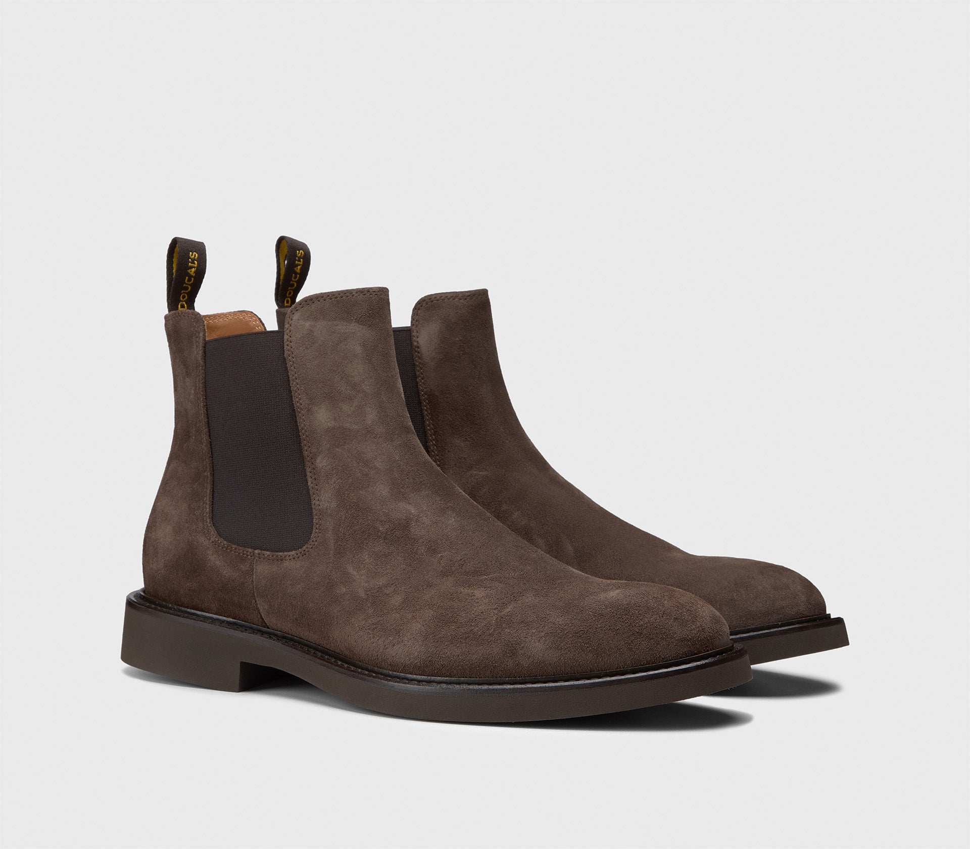 Dark brown suede ankle boot