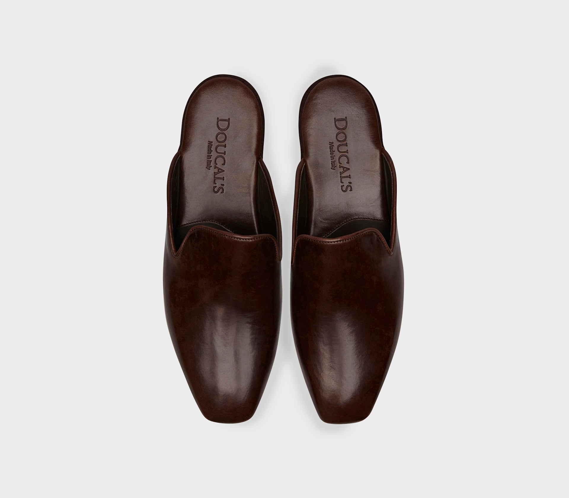 Dark brow leather slipper