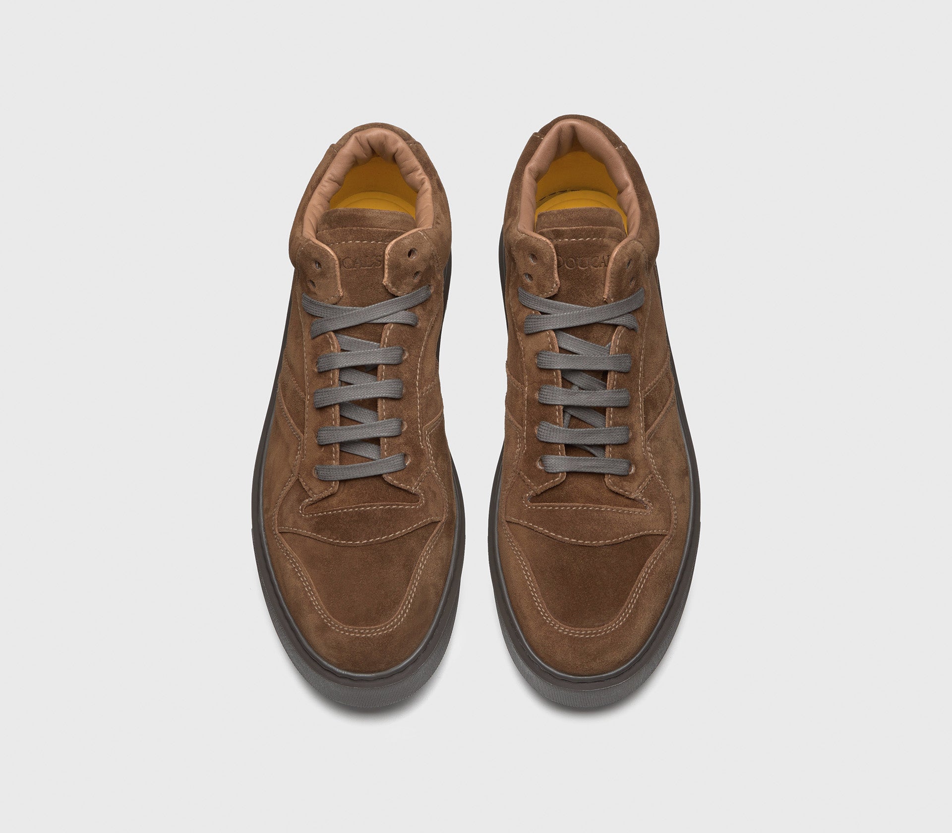 Brown suede high-top sneaker