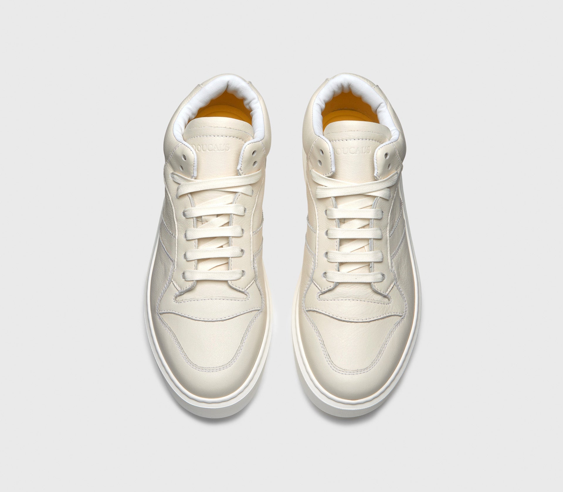 White leather high-top sneaker