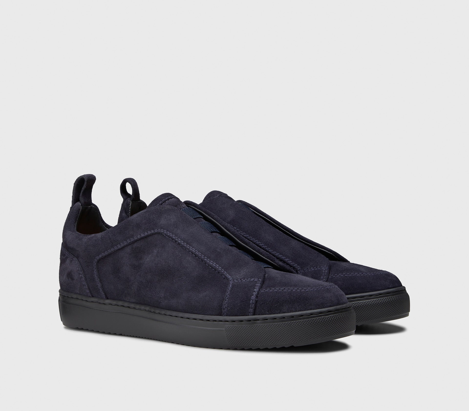 Sneaker sans lacets en daim bleu