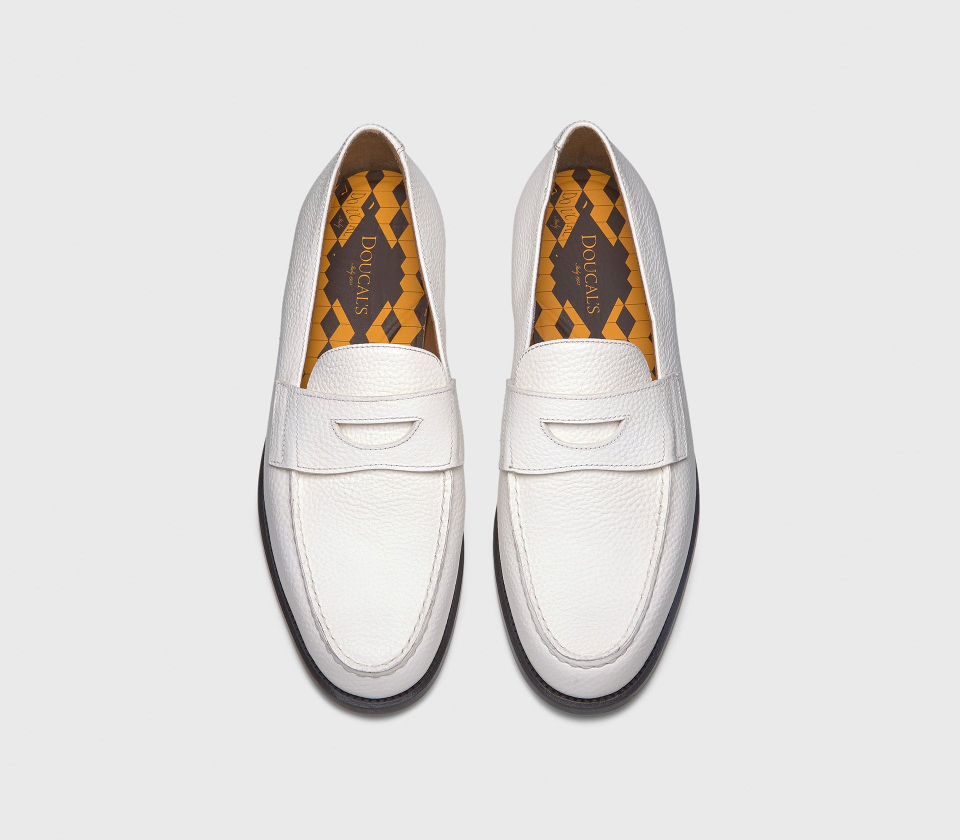 White tumbled leather ‘Mario 50’ loafer