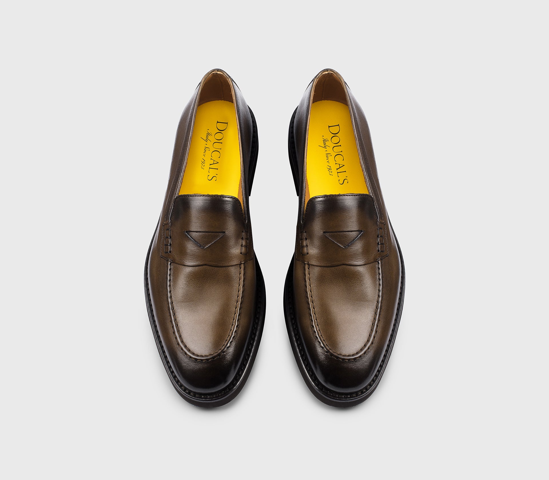 Brown leather loafer