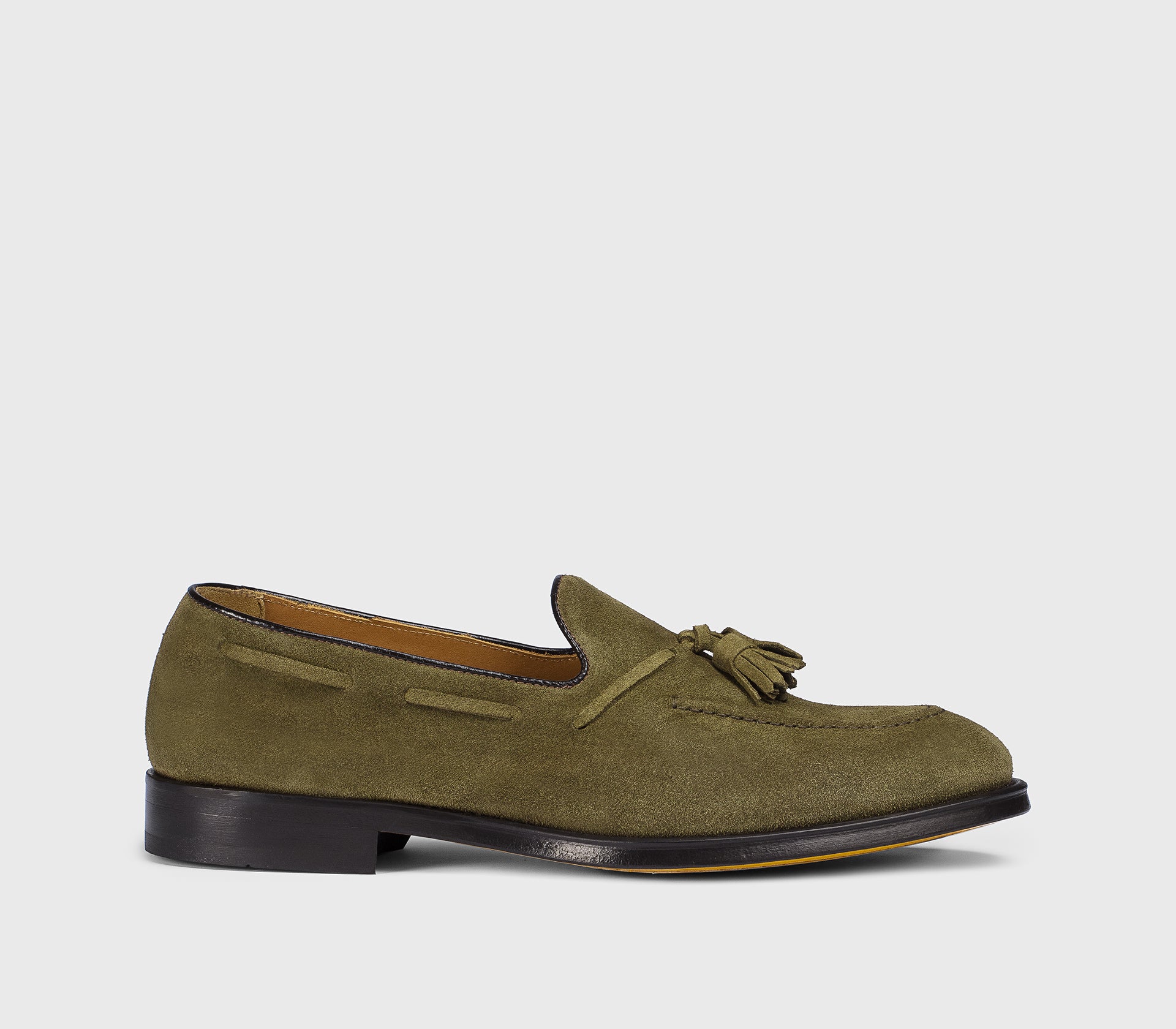 Mocassino con nappine da uomo in suede| verde - Doucal's