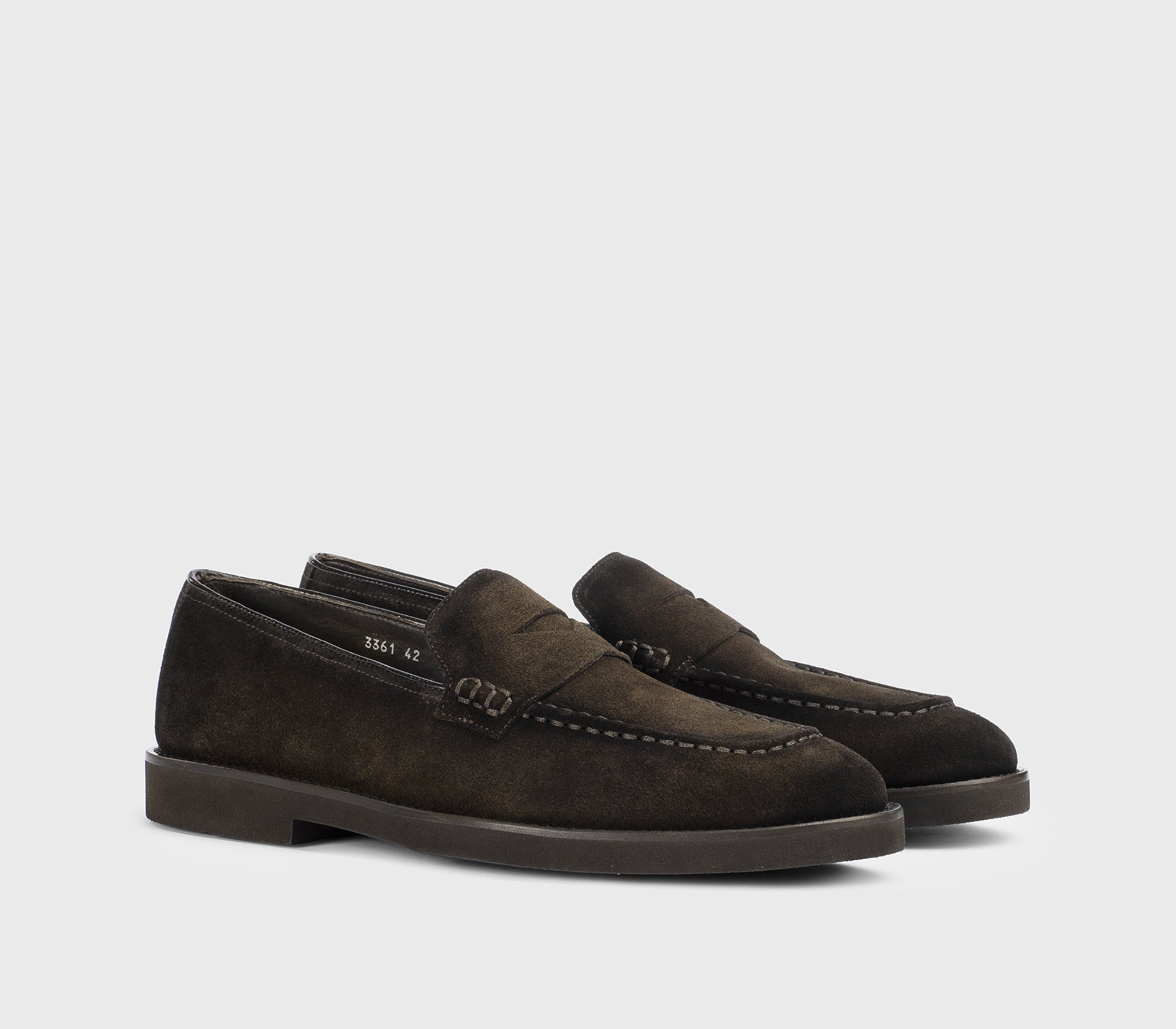 Brown suede loafer