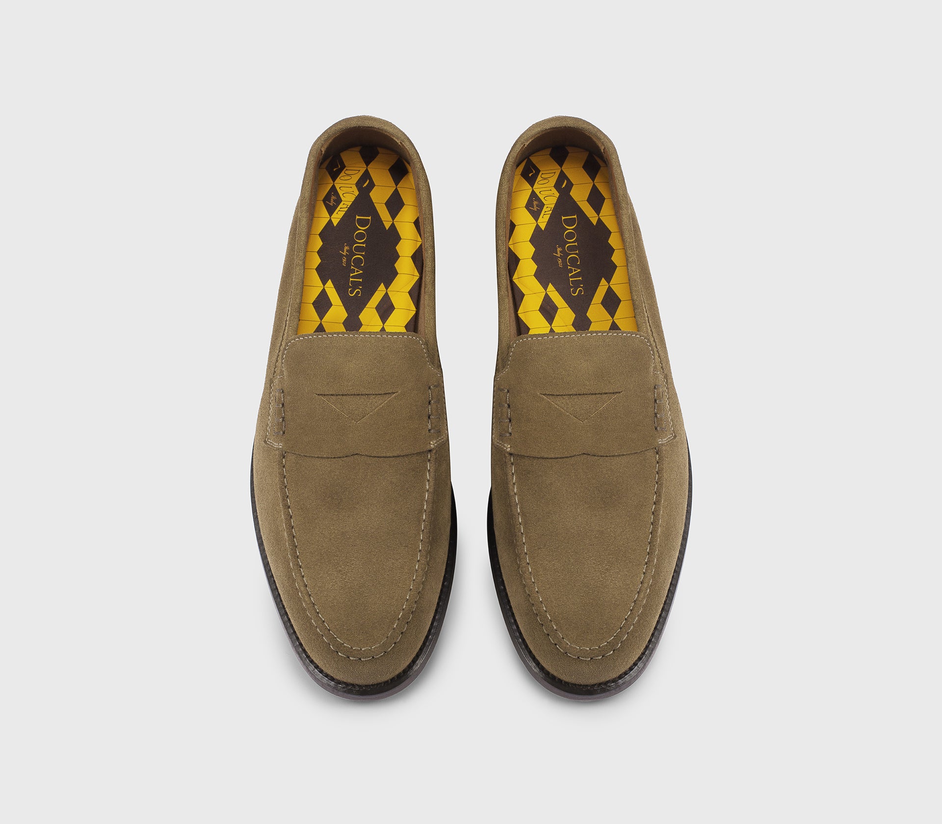 Moss-coloured suede “Mario 50” loafer