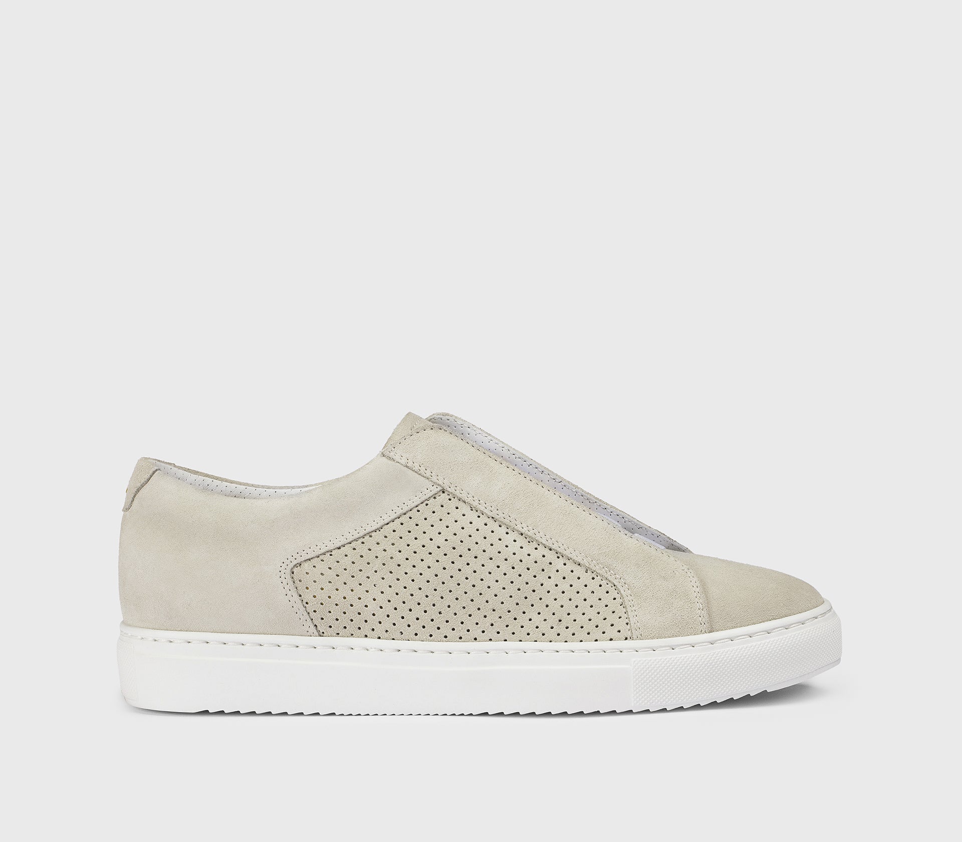 Sneaker sans lacets en daim blanc glacier