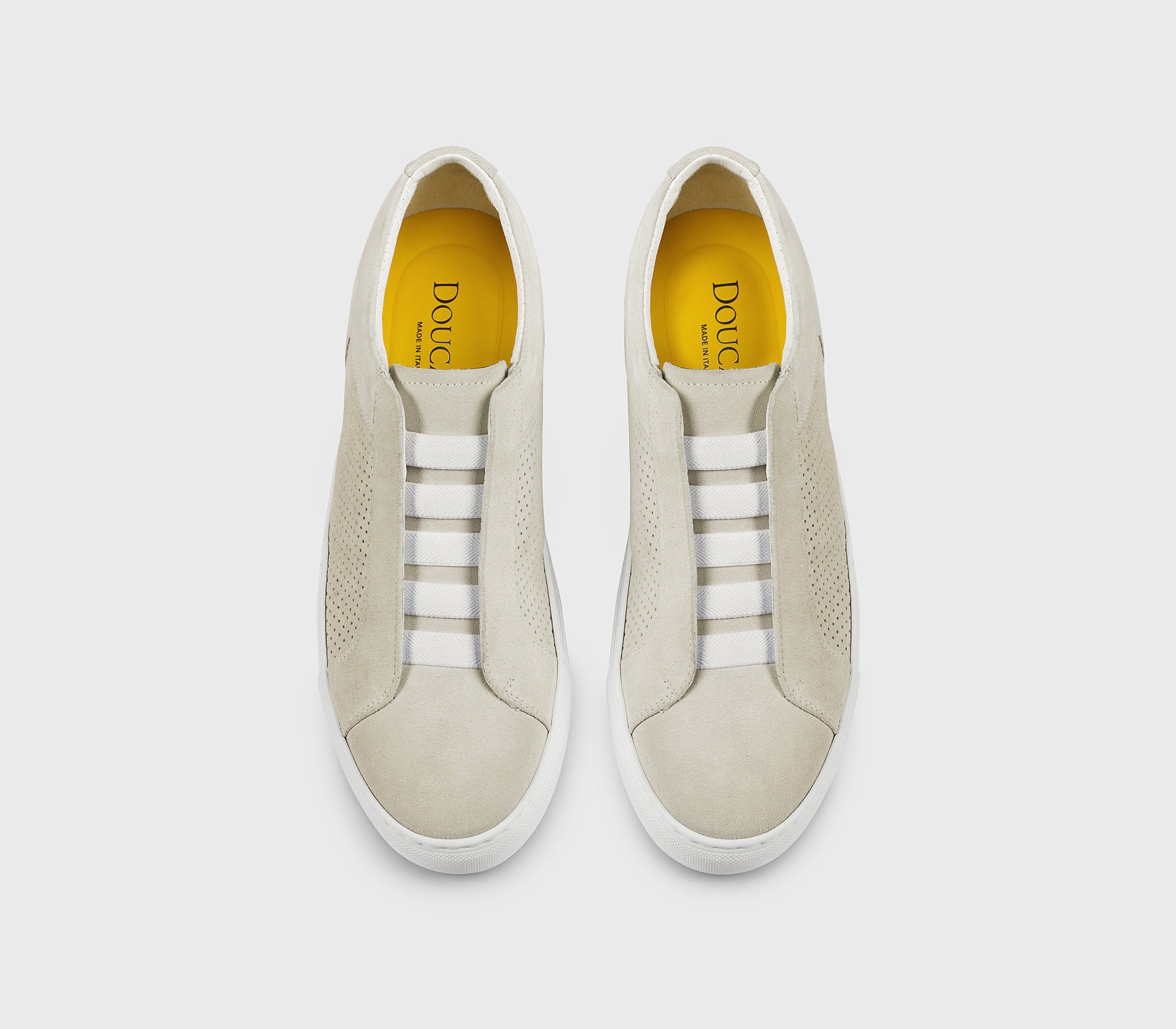 Sneaker sans lacets en daim blanc glacier