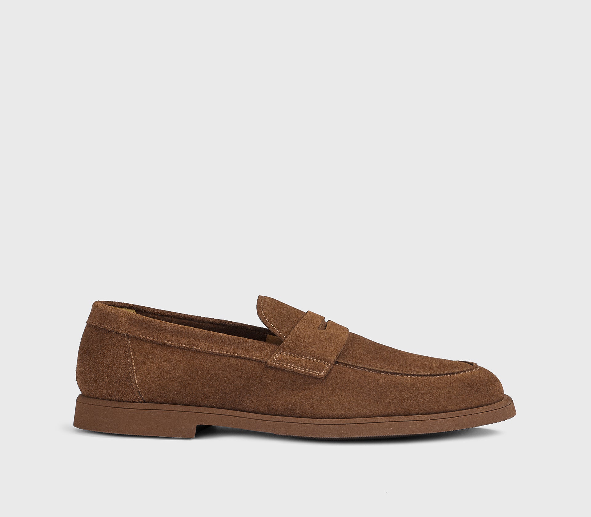 “Cinnamon” brown suede loafer