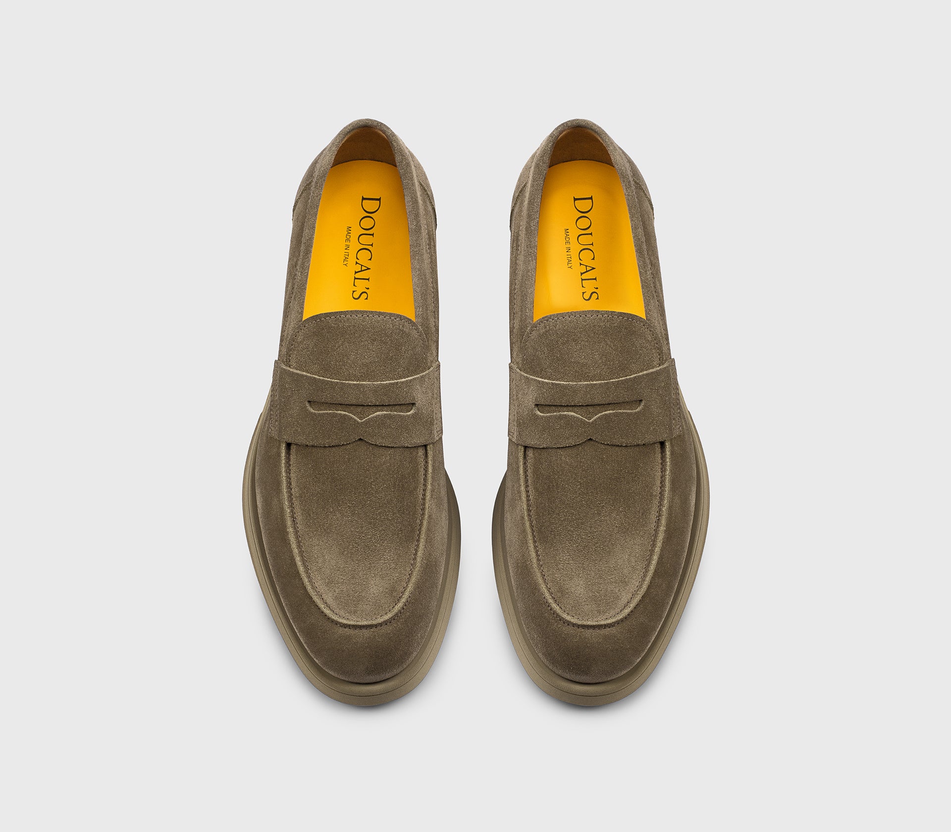 Cocoa-coloured suede loafer