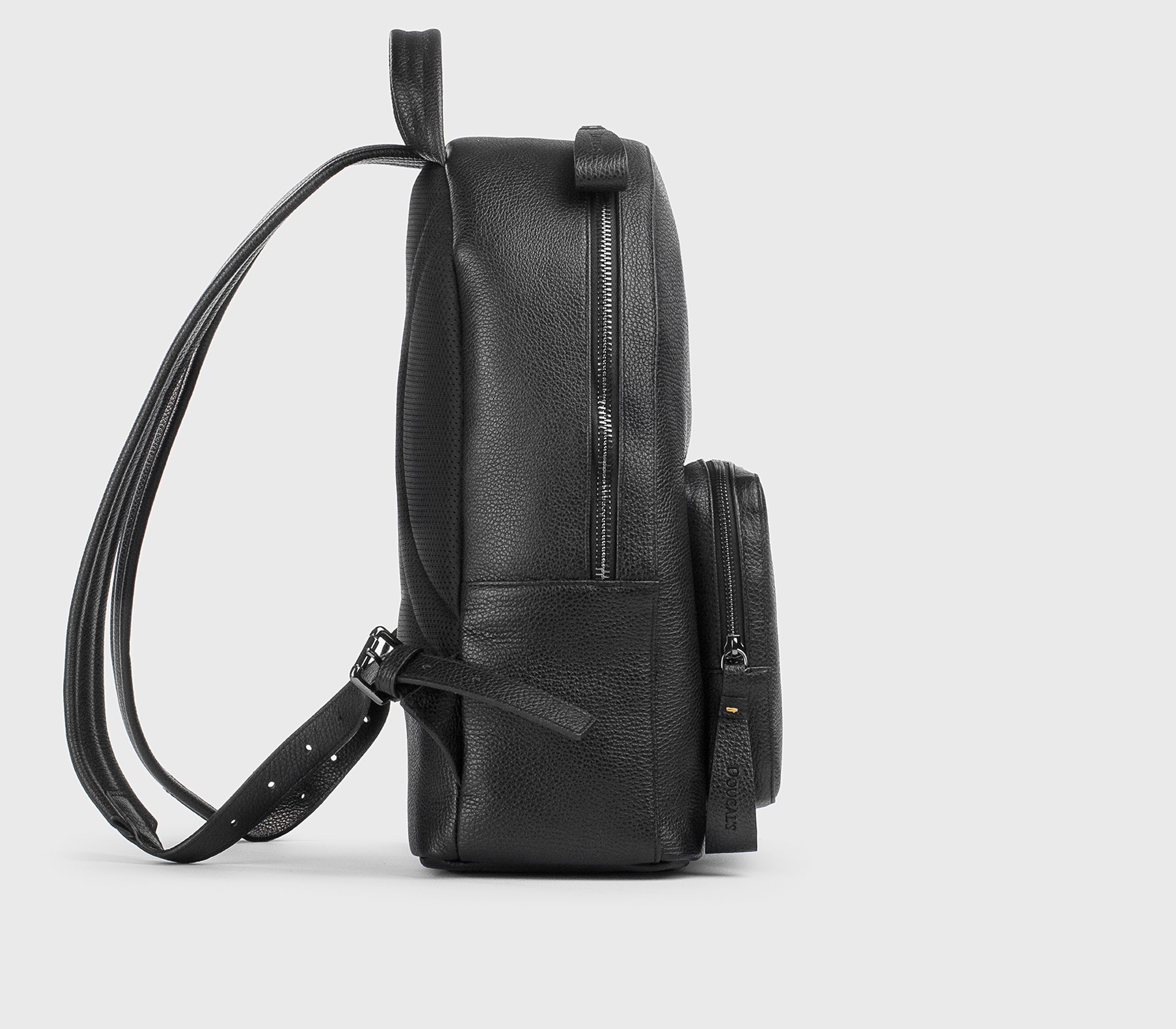 Backpack in black leather