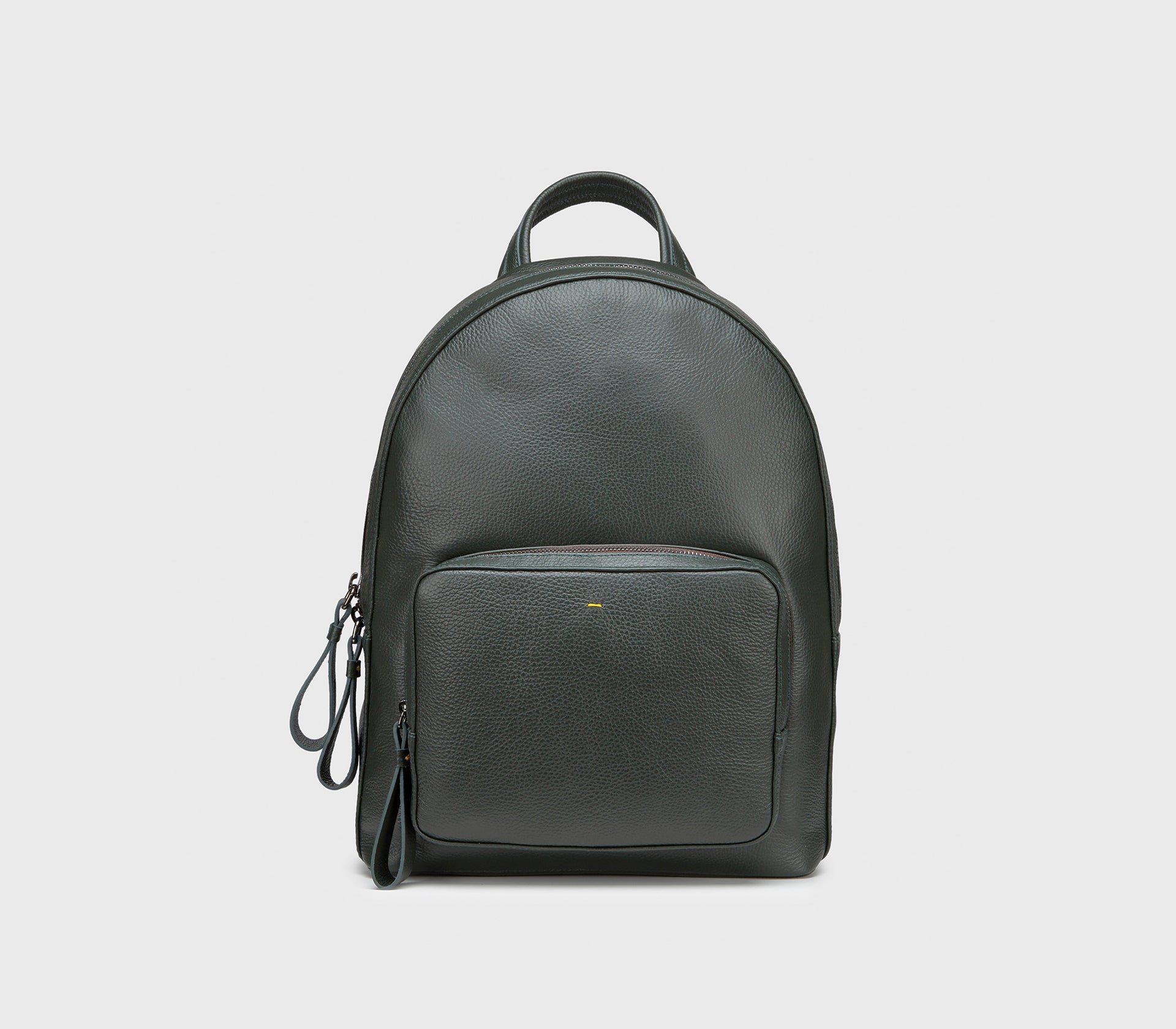 Green leather backpack