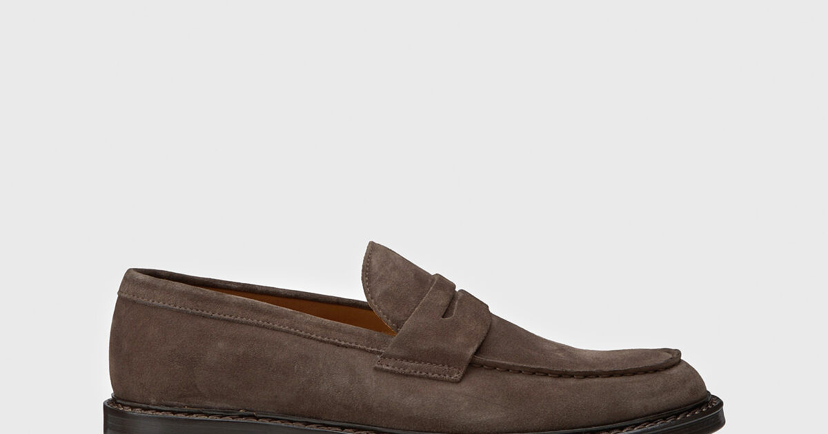 Men’s suede Penny loafer | dark brown - Doucal’s | Doucal's