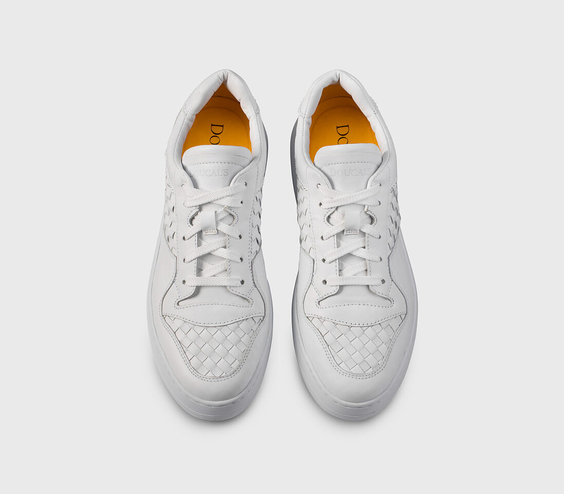 Sneaker da uomo in pelle intrecciata | bianco - Doucal's